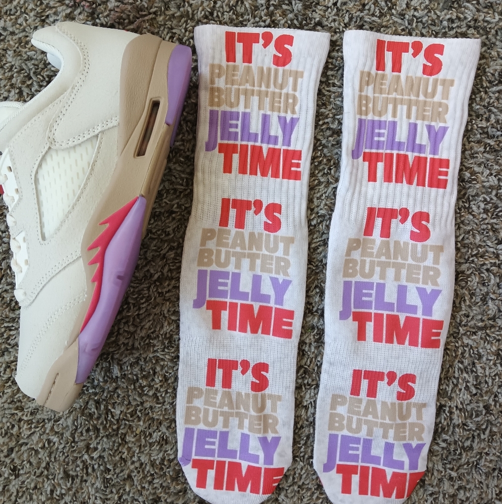 Peanut Butter Jelly Time 5s  Socks